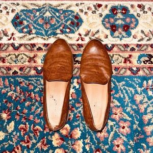 Brown Faux Leather Flats